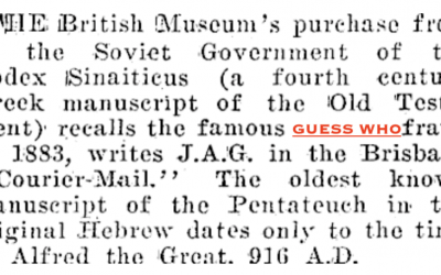 Afraid of Fraud – The Codex Sinaiticus