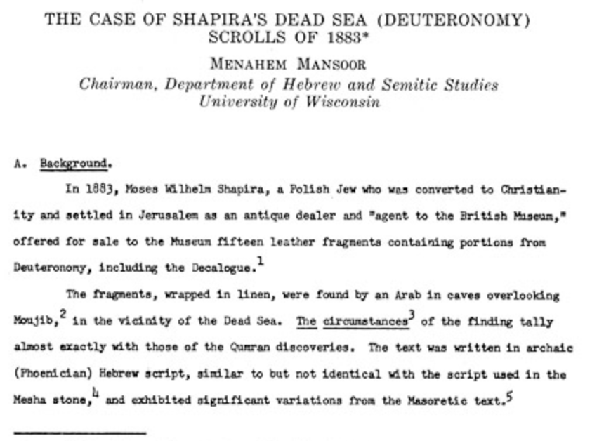 Menahem Mansoor – Disturbing the Scholarly Calm